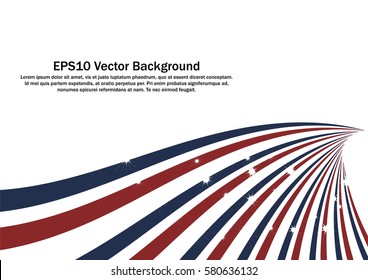 Red and Blue radial strips vector background.