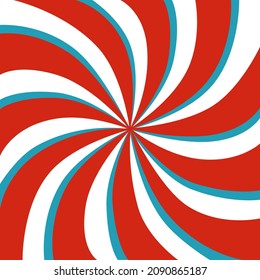 Rayos rojos y azules sobre un fondo blanco. Fondo del circo. Ilustración del vector
