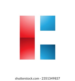 Red and Blue Rectangular Glossy Letter C Icon on a White Background
