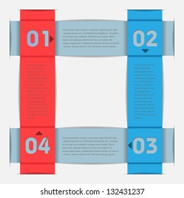 red and blue retro poster for infographics