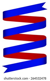Red and Blue Ribbon Label