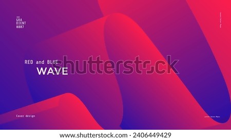 Red and blue ribbon wave. Modern background with wavy gradient shape. Vector