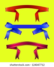 red and blue ribbons