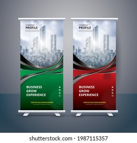 Banner de resumen rojo y azul