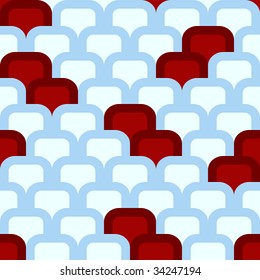 Red and blue rounded rectangle seamless pattern
