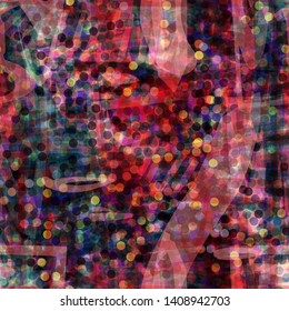 Red and blue seamless texture with confetti.