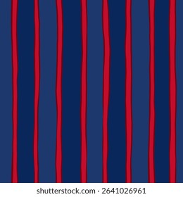 Red and blue seamless vector pattern. Hand drawn lines background