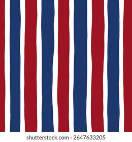 Padrão de vetor sem emenda vermelho e azul. Plano de fundo de linhas desenhadas à mão