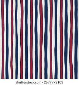 Red and blue seamless vector pattern. Hand drawn lines background