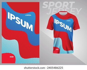 red and blue shirt sport jersey mockup template design