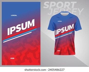 red and blue shirt sport jersey mockup template design