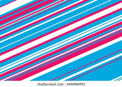 Red and blue sloping strips of different thicknesses. Texture of Christmas candy cane. Vector illustration
