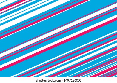 Red and blue sloping strips of different thicknesses. Texture of Christmas candy cane. Vector illustration

