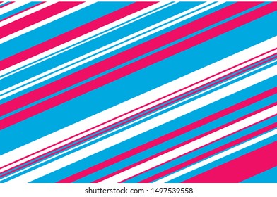 Red and blue sloping strips of different thicknesses. Texture of Christmas candy cane. Vector illustration
