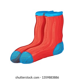 Red And Blue Socks Vector Illustration