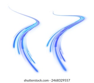 Red blue special effect, speed police line. Beautiful glow light flare and spark. Laser beams, horizontal light rays. Particle motion effect. Magic of moving fast lines.