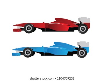 Red and blue sport car