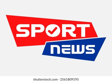 red and blue sports news logo for online media