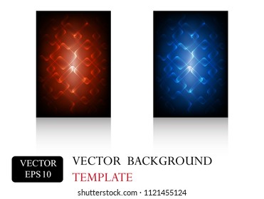 red and blue square pattern background template set