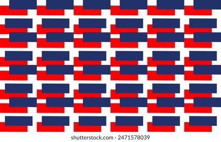 red blue stair step of rectangular block repeat pattern, replete image, design for fabric printing, patter print, square