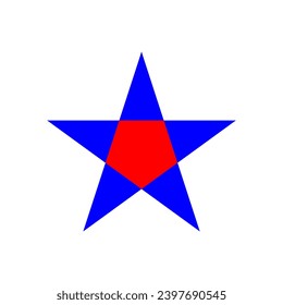 Red and blue star award flat icon illustration. Christmas star logo isolated on white background vector.