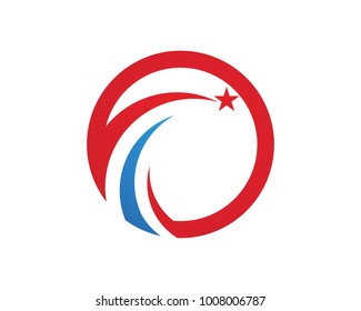Red and blue Star falcon Logo Template vector icon