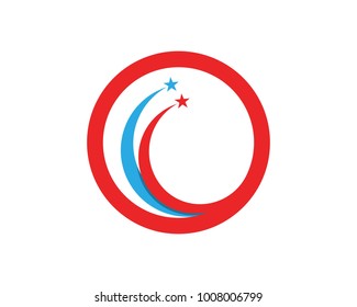 Red and blue Star falcon Logo Template vector icon