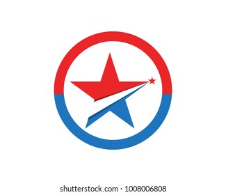 Red and blue Star falcon Logo Template vector icon