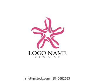 Red and blue Star falcon Logo Template vector icon
