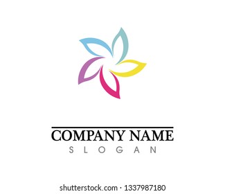 Red and blue Star falcon Logo Template vector icon