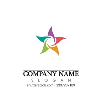 Red and blue Star falcon Logo Template vector icon