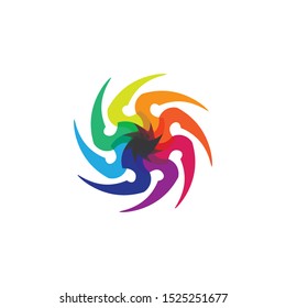 Red and blue Star falcon Logo Template vector icon