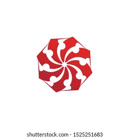 Red and blue Star falcon Logo Template vector icon
