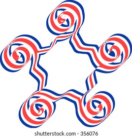 red and blue star illustration