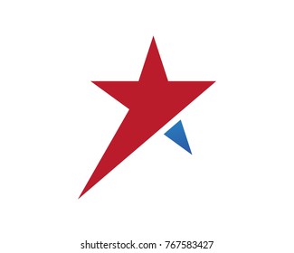 Red and blue Star  Logo Template vector icon
