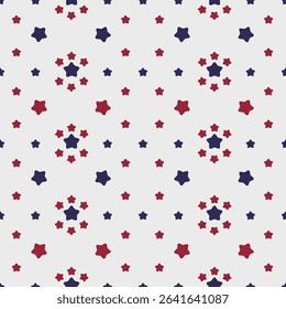 Red and blue star seamless pattern creative minimalist style art background for children or trendy design simple celebrate