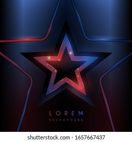 Red and blue star shape background