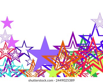 Red blue stars American patriotic graphics. July 4th stardust elements. Light Pink, Yellow vector texture with beautiful stars.
