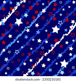 Red and Blue stars seamless pattern designs.