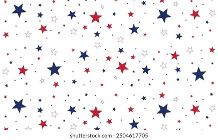 red and blue stars seamless pattern vector