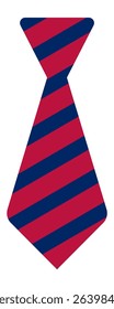 Red and blue striped tie embodying formality and style, highlighting attention to detail while conveying sophistication and classic menswear appeal in professional settings