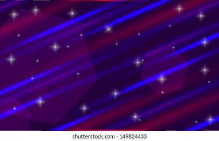 Red and blue stripes moving fast over dark background. Vector illustration background for your business presentations.