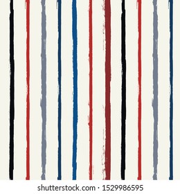 Red and blue stripes seamless pattern. 