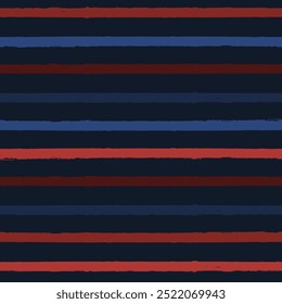 Red and Blue Stripes Seamless Vector Pattern, USA Flag Lines Background for Celebration Holiday, American President Day, memorial day.