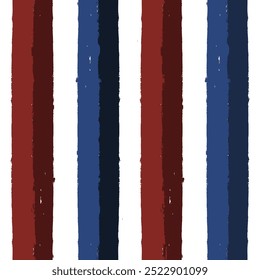 Rote und blaue Streifen nahtloses Vektormuster, USA Flag Linien Hintergrund für Feiertag, American President Day, Gedenktag.