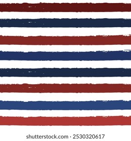 Red and Blue Stripes Seamless Vector Pattern, USA Flag Lines Background for Celebration Holiday, American President Day, memorial day.