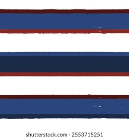 Red and Blue Stripes Seamless Vector Pattern, USA Flag Lines Background for Celebration Holiday, American President Day, memorial day.