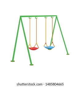 Red and Blue Swings - Cartoon Vector Image