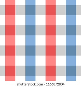Red and Blue Tablecloth Seamless Pattern. Two Color Design 