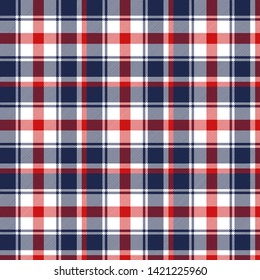 Red and Blue Tartan Plaid pattern. Flannel textile pattern / seamless background.